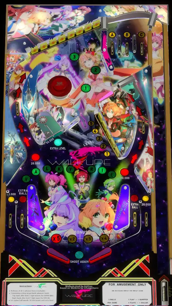 Walkure virtual pinball table