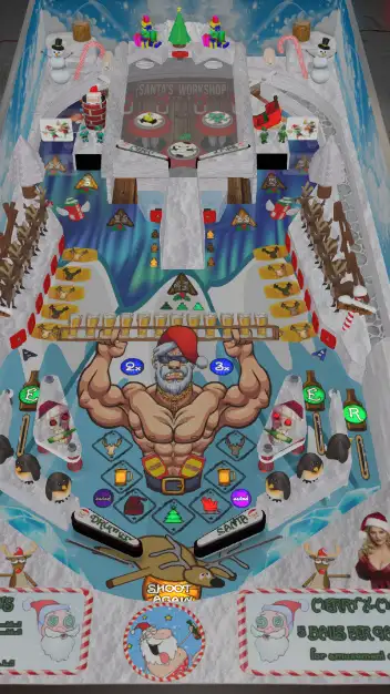 Drunken Santa virtual pinball table