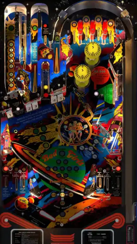 Bad Girls from Space virtual pinball table