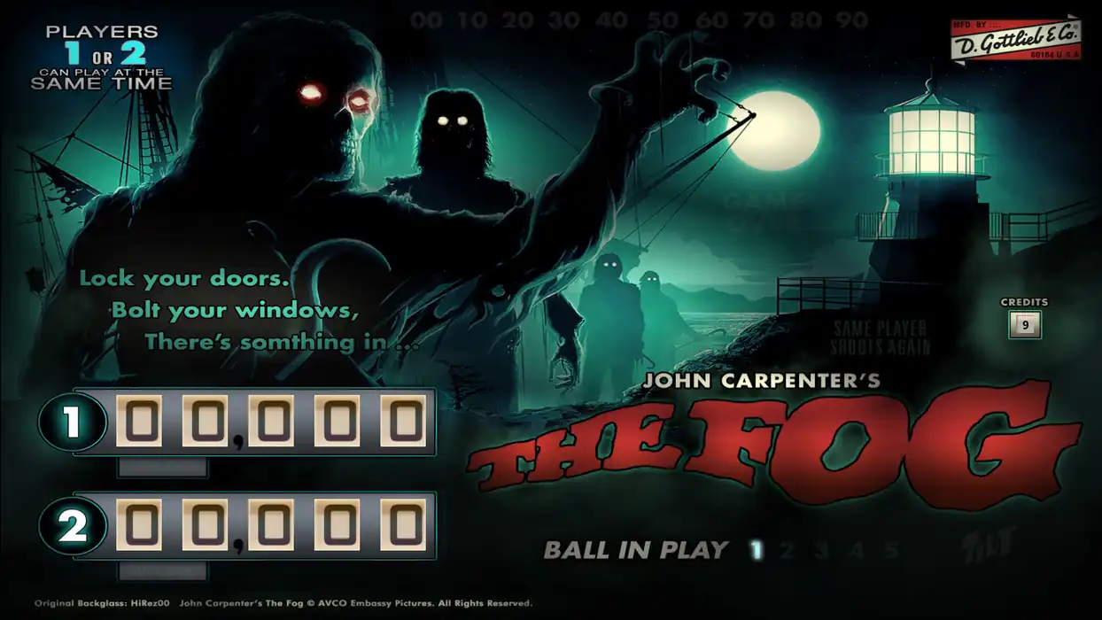 The Fog virtual pinball table