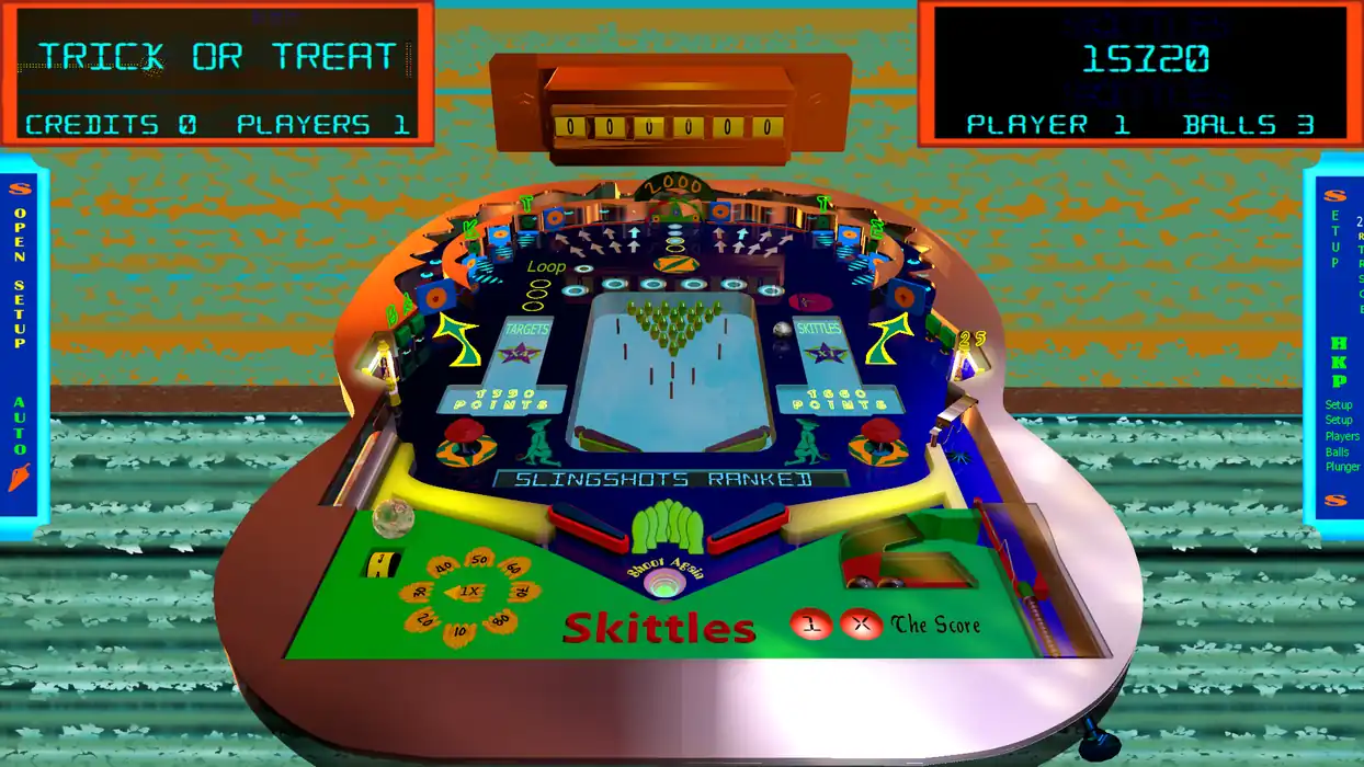 Skittles virtual pinball table