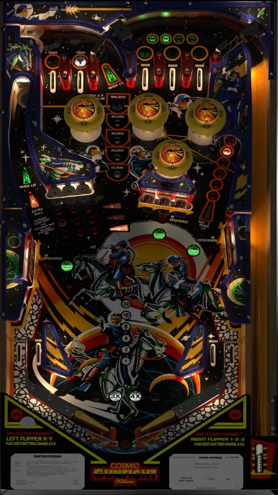 Cosmic Gunfight virtual pinball table