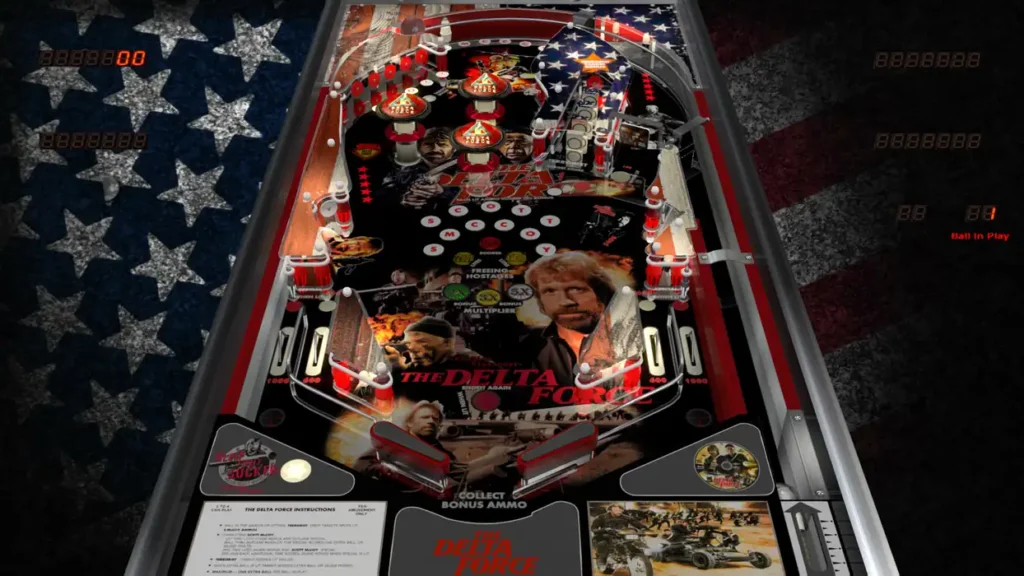 The Delta Force virtual pinball table