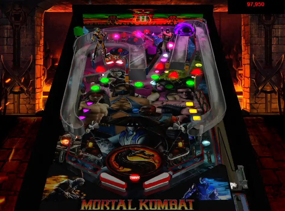 Mortal Kombat virtual pinball table