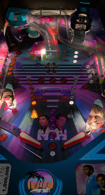 Miami Vice virtual pinball table