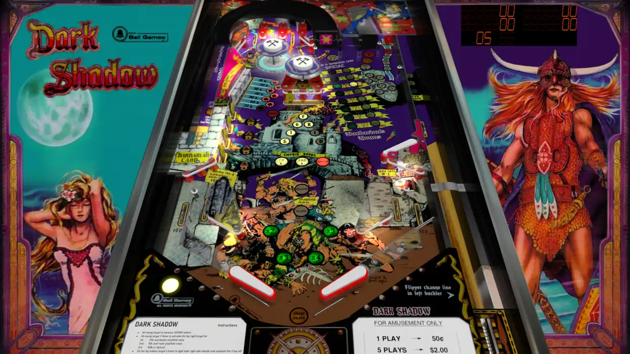 Dark Shadow virtual pinball table