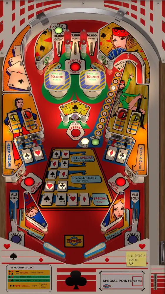 Shamrock virtual pinball table