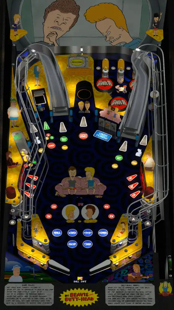 Beavis and Butt-Head Pinball Stupidity virtual pinball table