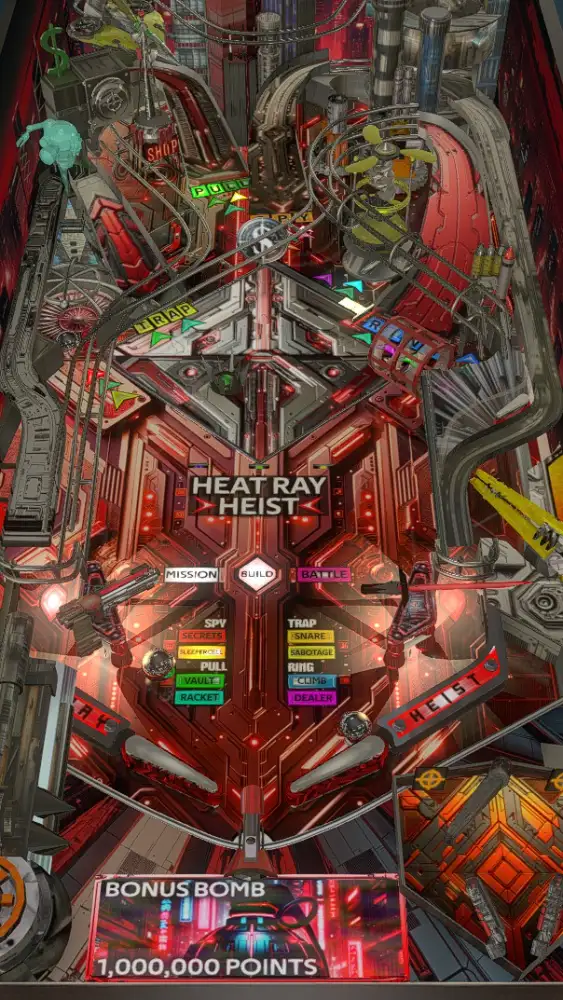 Heat Ray Heist virtual pinball table