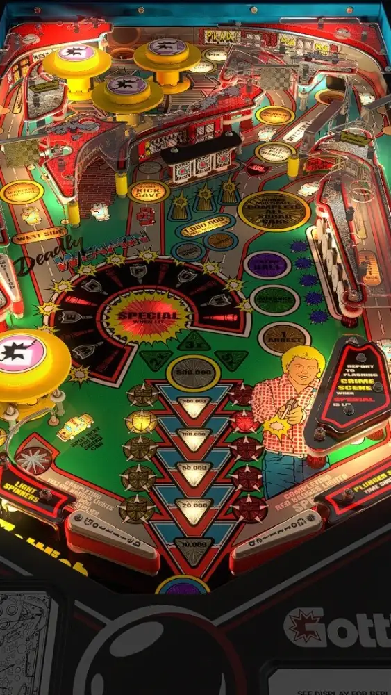 Deadly Weapon virtual pinball table