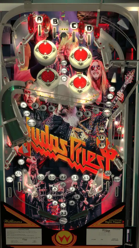 Judas Priest virtual pinball table