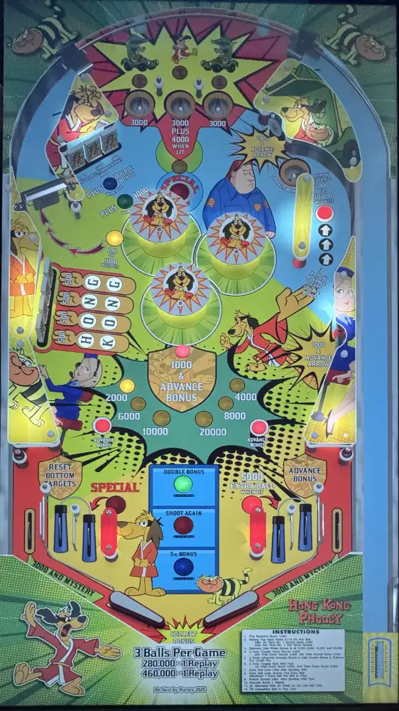 Hong Kong Phooey virtual pinball table