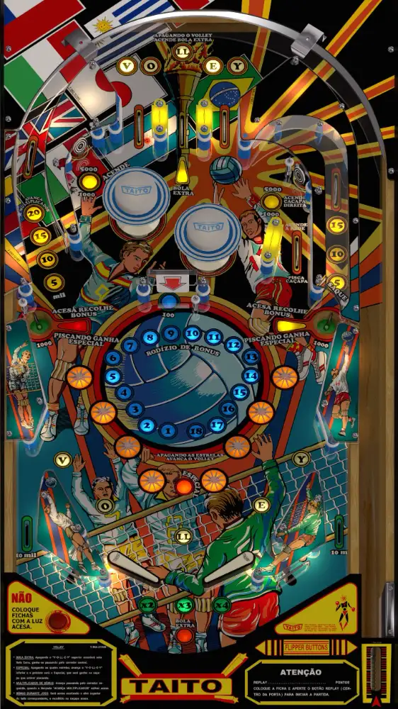 Volley virtual pinball table