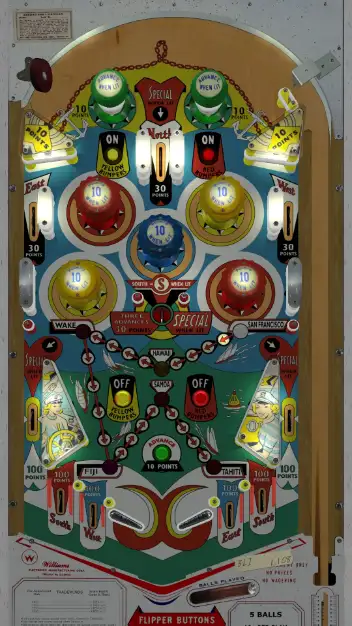 Trade Winds virtual pinball table