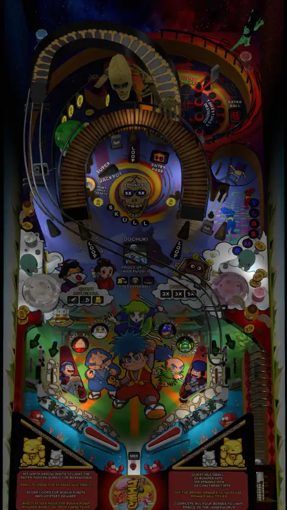 Mystical Ninja Goemon virtual pinball table