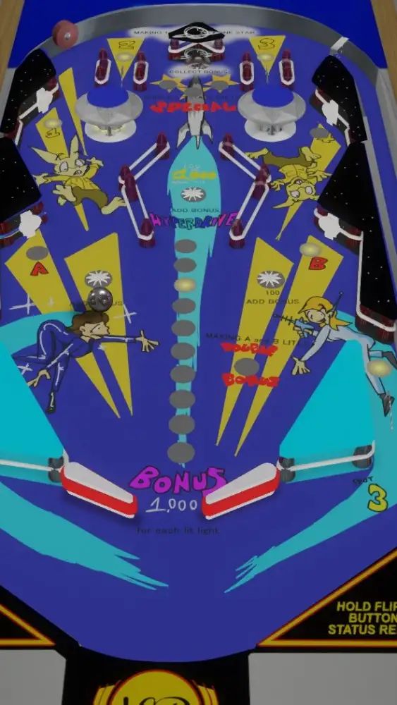 Crazy Rocket virtual pinball table