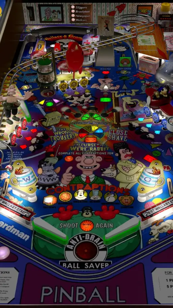 Wallace And Gromit virtual pinball table