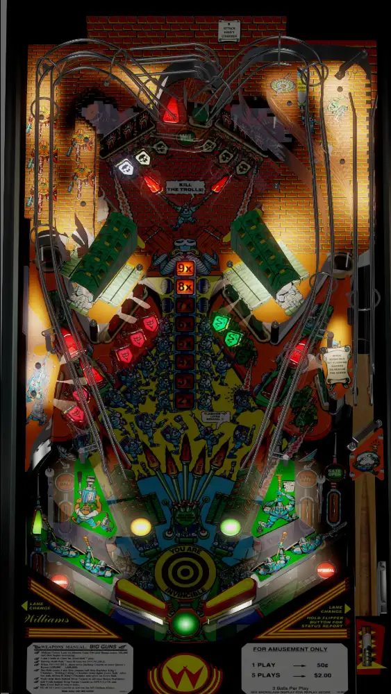 Big Guns virtual pinball table