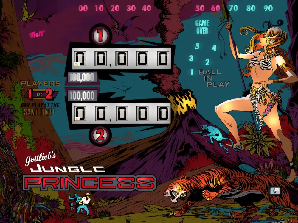 Jungle Princess virtual pinball table