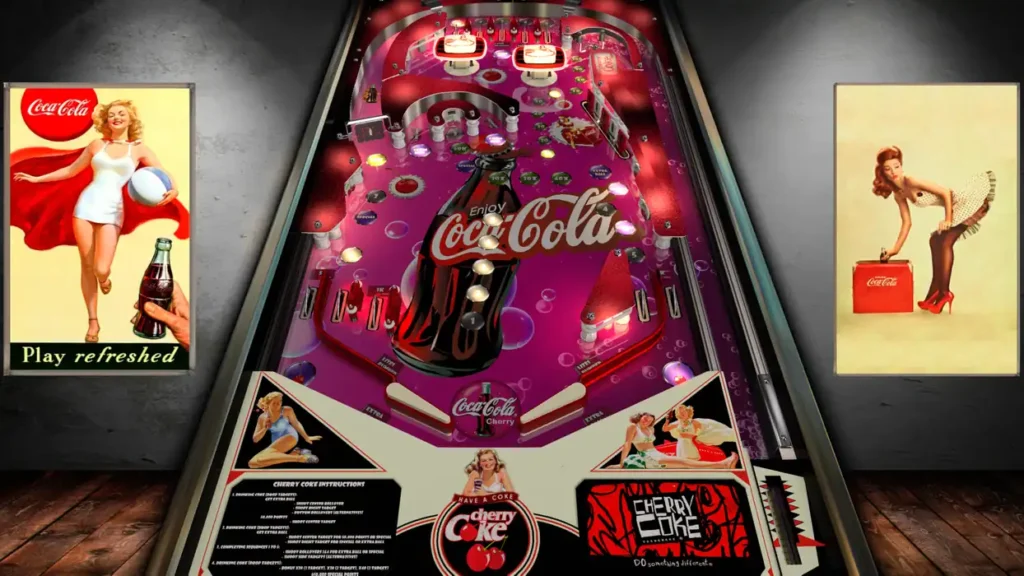 Cherry Coke virtual pinball table