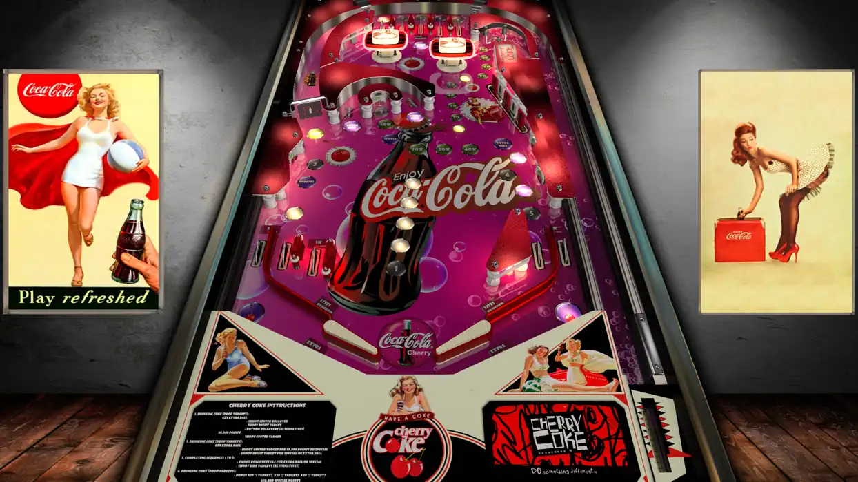 Cherry Coke virtual pinball table