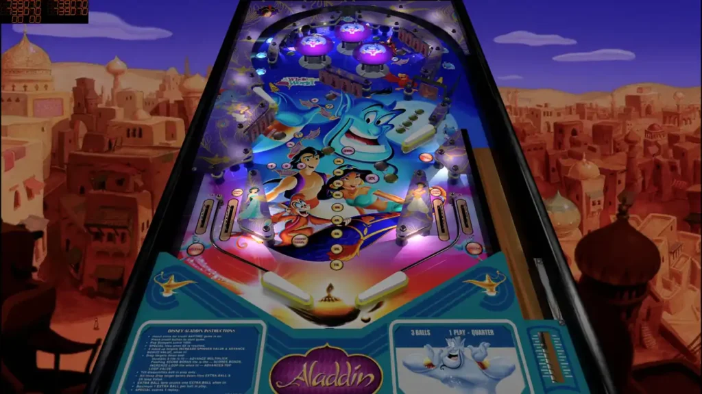 Disney Aladdin virtual pinball table
