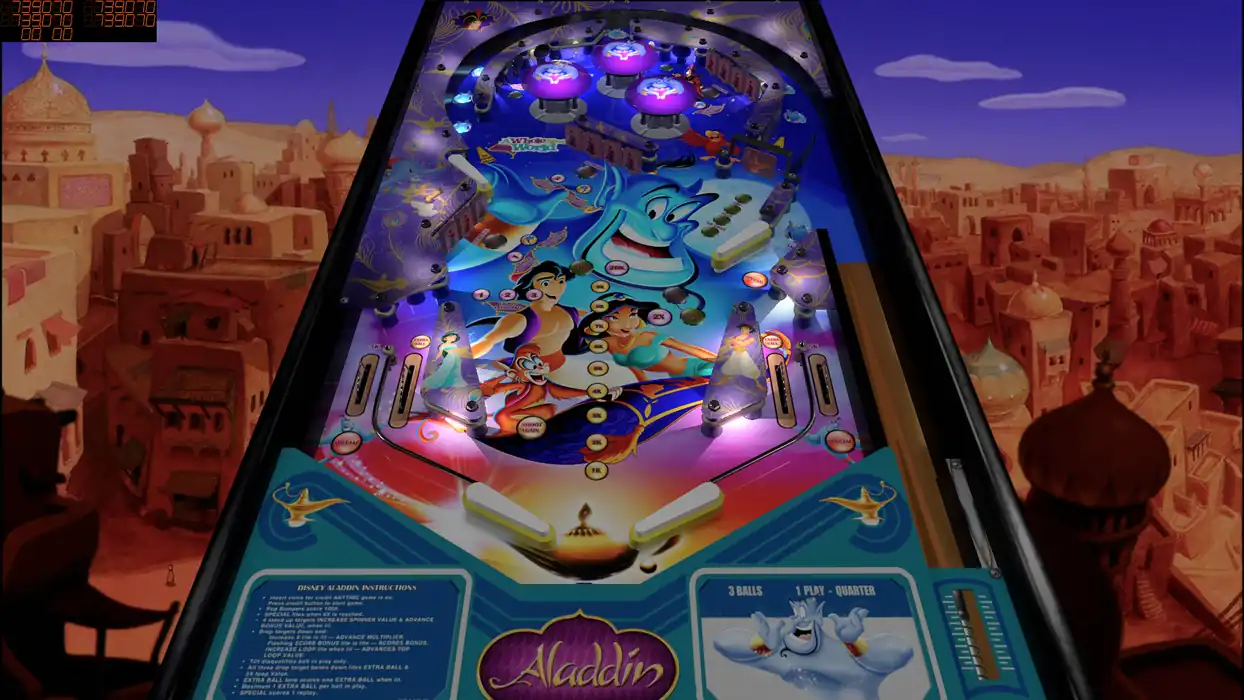 Disney Aladdin virtual pinball table