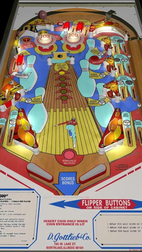 ‘300’ virtual pinball table
