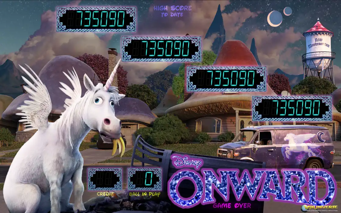 Disney Pixar Onward virtual pinball table