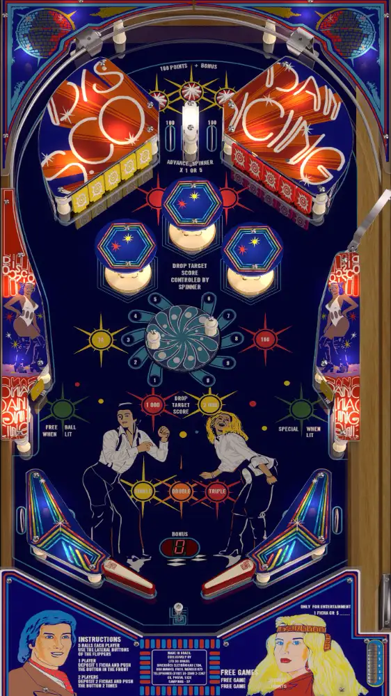 Disco Dancing virtual pinball table