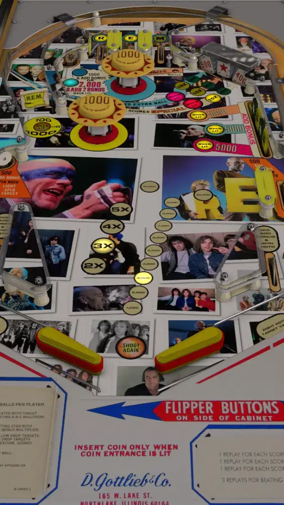 R.E.M virtual pinball table