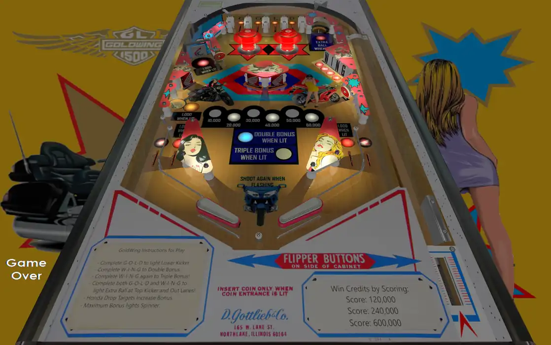 GoldWing virtual pinball table