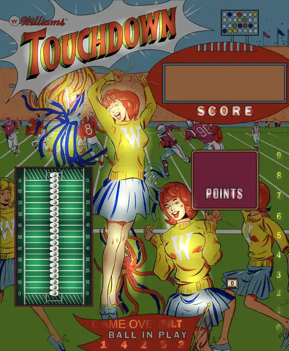 Touchdown virtual pinball table