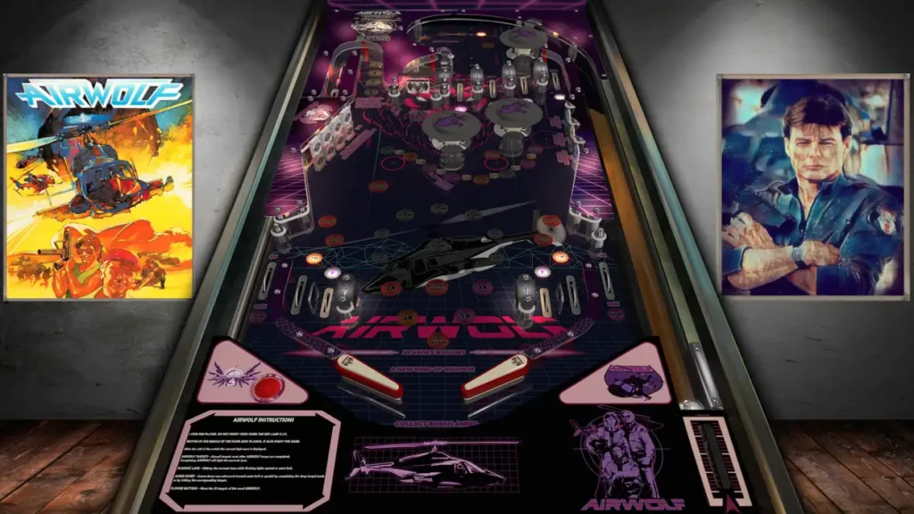 Airwolf virtual pinball table