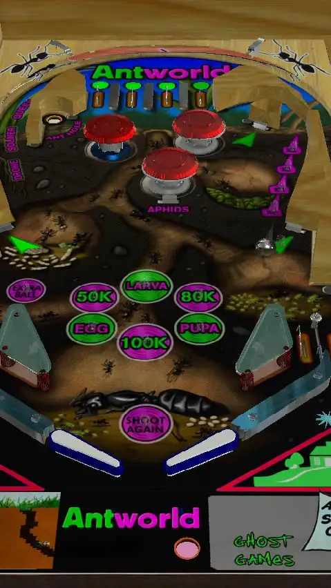 Antworld virtual pinball table