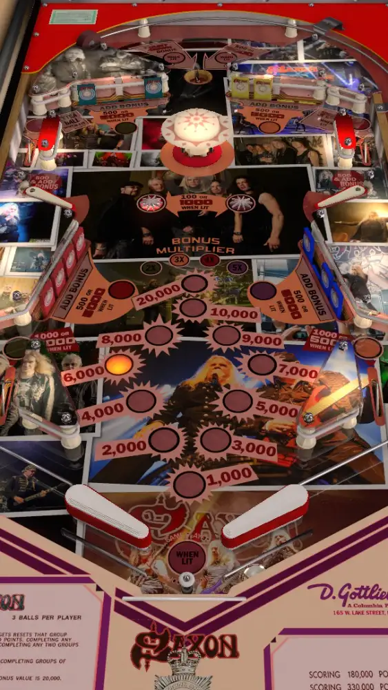 Saxon virtual pinball table