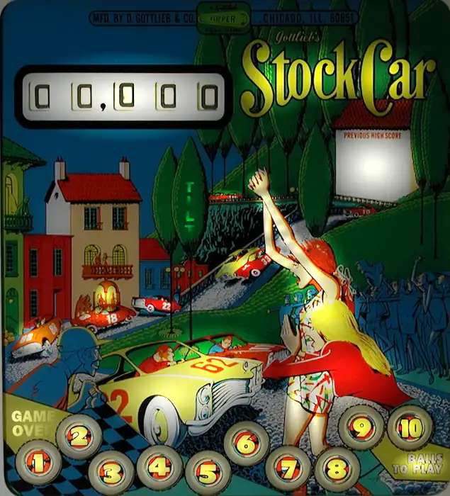 Stock Car virtual pinball table