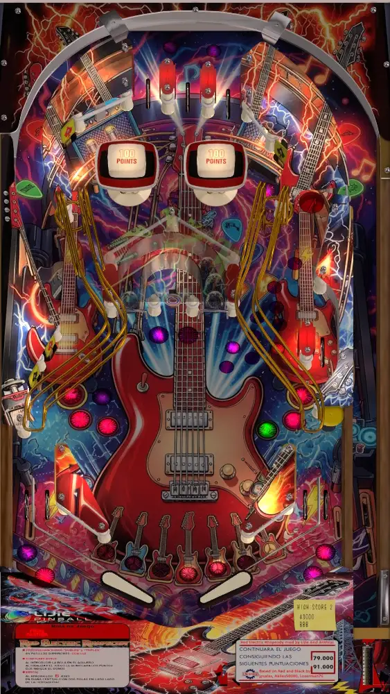 Red Electric Rhapsody virtual pinball table