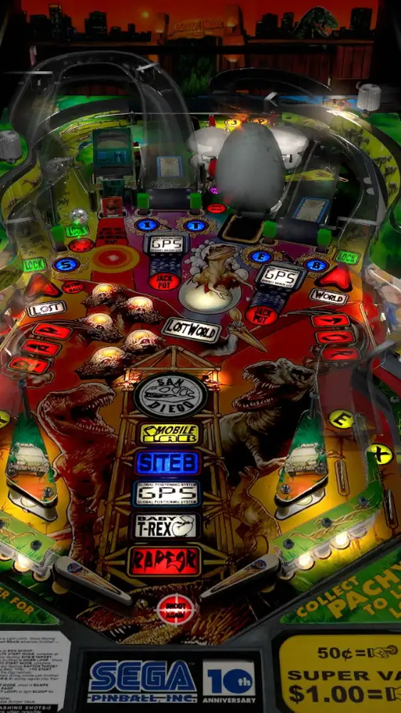 The Lost World Jurassic Park virtual pinball table