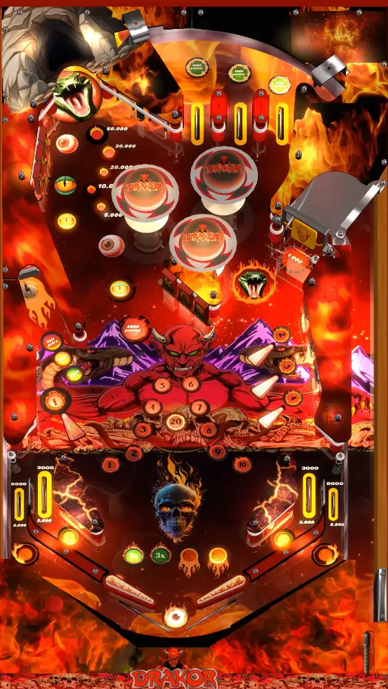 Drakor virtual pinball table