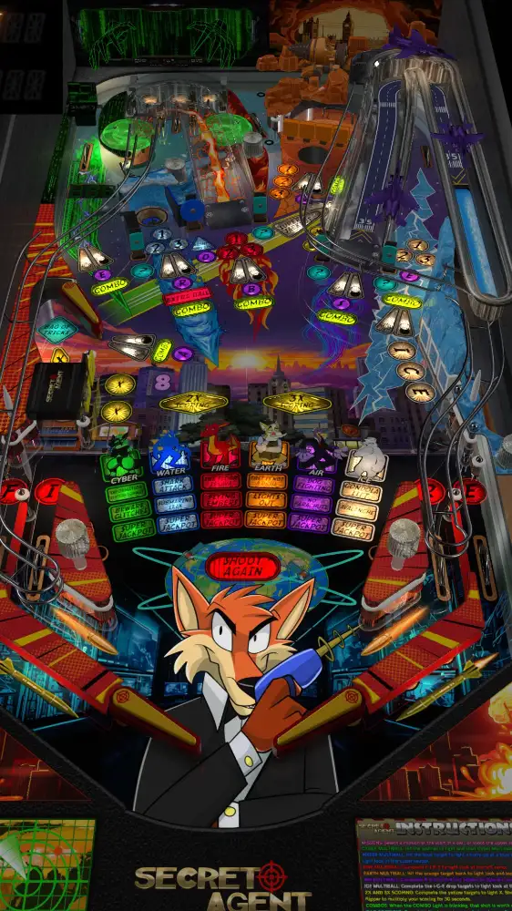 Secret Agent virtual pinball table
