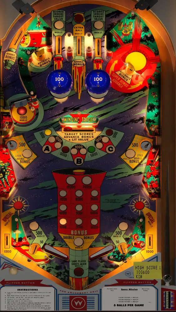 Space Mission virtual pinball table