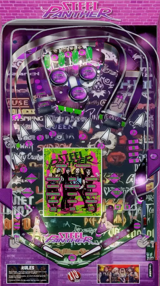 Steel Panther 1987 virtual pinball table