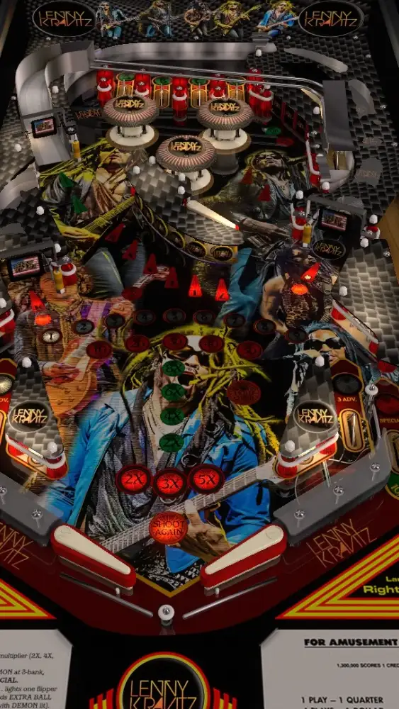 Lenny Kravitz virtual pinball table