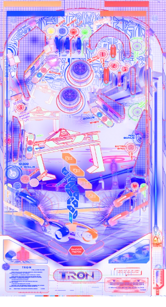 TRON Classic virtual pinball table
