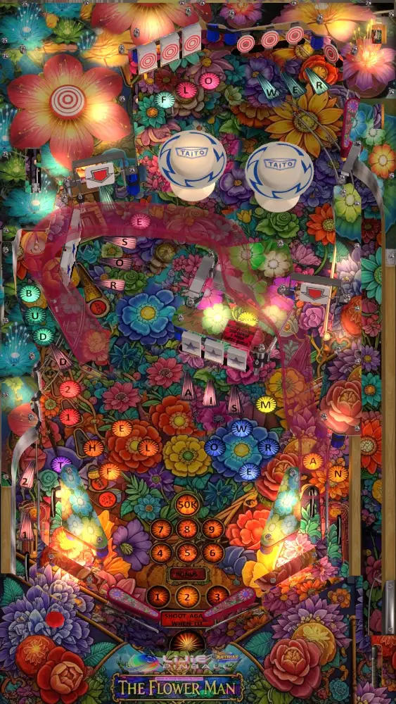 The Flower Man virtual pinball table
