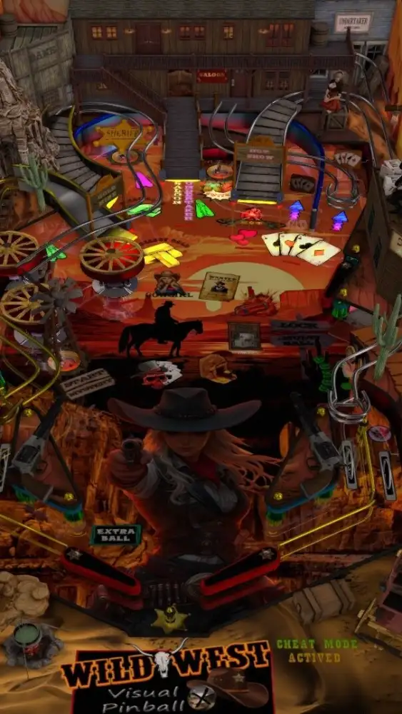 Wild West virtual pinball table
