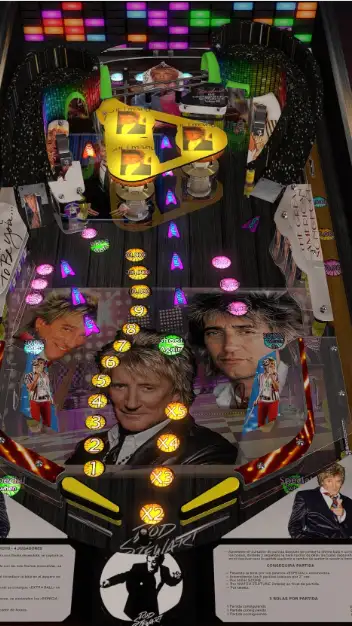 Rod Stewart virtual pinball table