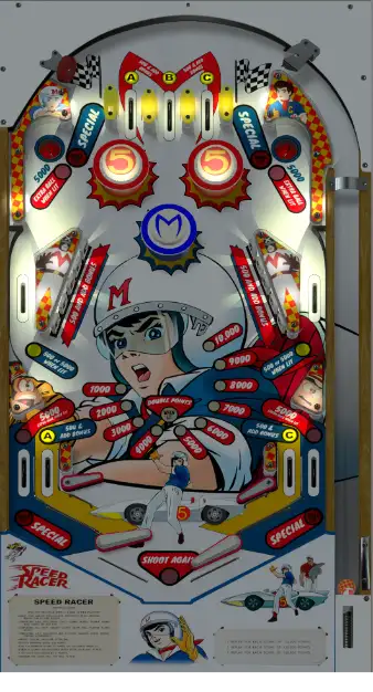 Speed Racer virtual pinball table