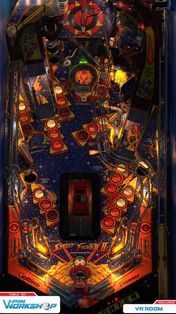Street Fighter II virtual pinball table
